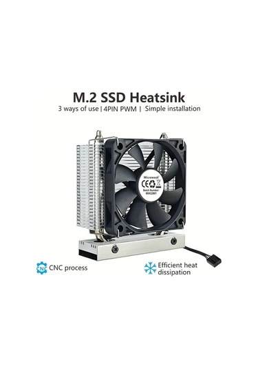 Xuweiwei Microweak Siyah M2 Ssd Sogutma Fani 4 Pinli Pwm 60mm Radyator Pcıe 50 İcin Cnc Aluminyum Verimli Isi Dagitimi Sunucu Uyumlu Tasinabilir
