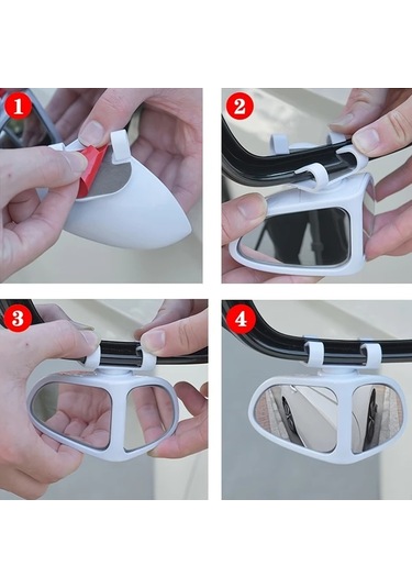 Elmpaly 2 Adet Araç Kör Nokta Aynası Siyah Sol Sağ 360 Derece Ayarlanabilir Geniş Açılı Cam Suv Kamyon