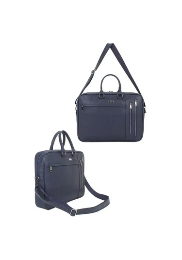 Case Club 2208-5 Laptop Evrak Çantası Büyük Boy 17.3 İnç El Omuz Çantası Lacivert