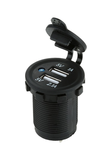 Ximistore9 Araçlar İçin Çift Usb Portlu Şarj Cihazı - Su Geçirmez, 5v 2.1a/1a Çıkışlı, Otomobil, Motosiklet, Kamyon, Minibüs, Atv Ve Tekneler İçin