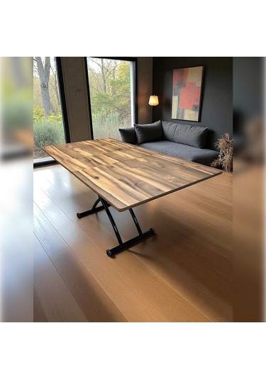 Ortadan Açılır Akıllı Masa Üst Mdf Urartu Alt Ayak Siyah