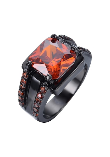 Mavi Vintage Erkek Kadın Kristal Yeşil Yüzük Charm Siyah Altın Alyanslar Erkekler Kadınlar Için Punk Kare Zirkon Alyans 8 Mavi