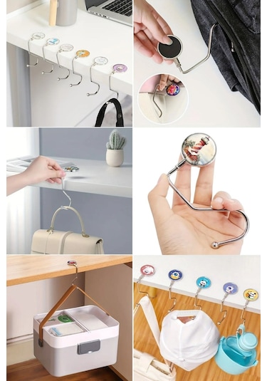 Zmc Bilişim Masaya Takılabilen Çanta Askısı Çanta Tipi Pratik Metal Çanta Kanca Çok Renkli