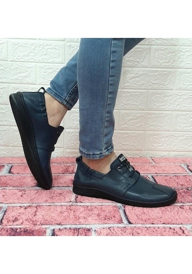 Voyager 5146 Lacivert Hakiki Deri Ortapedik Erkek Ayakkabı