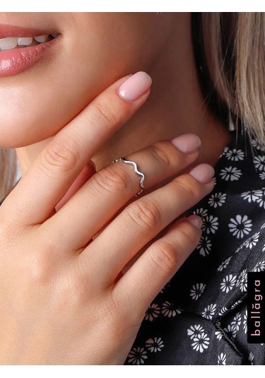 Ballagra İnce Gümüş Dalga Yüzük 94914818 Gri