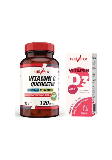 Nevfix Vitamin C 120 Tablet C Vitamini Vitamin D3