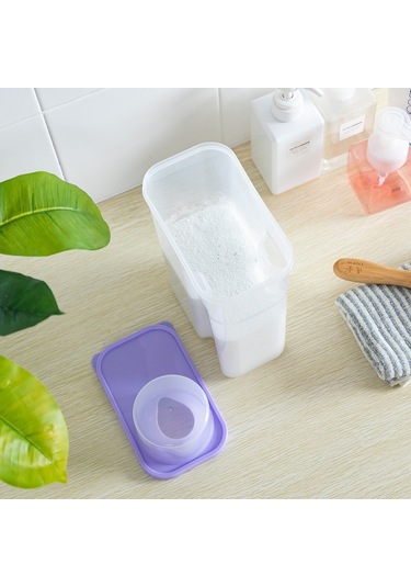 Sones 2l Ev Plastik Şeffaf Çamaşır Tozu Saklama Kutusu Saklama Kabı Yeşil