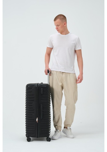 Keo-plus Siyah Büyük Boy Silikon Kırılmaz Pp Valiz Siyah