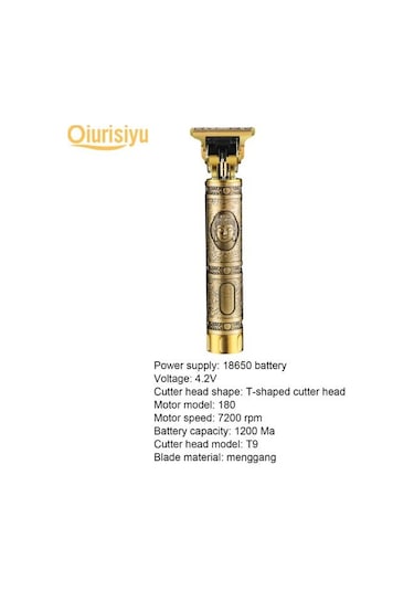 Vintage T9 Metal Şarjlı Profesyonel Saç Ense Sakal Tıraş Makinesi