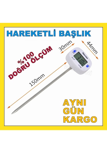 Ta-288 Çubuk Termometre Sıvı Gıda Yiyecek İçecek Sıcaklık Ölçer N11.5