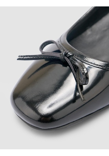 %100 Hakiki Deri Siyah Kadın Babet Siyah