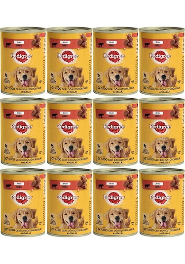 Pedigree Biftekli Konserve Yetişkin Köpek Maması 12 x 400 G