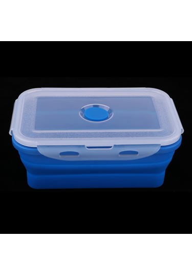 Homyl Katlanır Silikon Öğle Yemeği Kutusu Kase Bento 350ml-mavi 350ml Mavi Çok Renkli