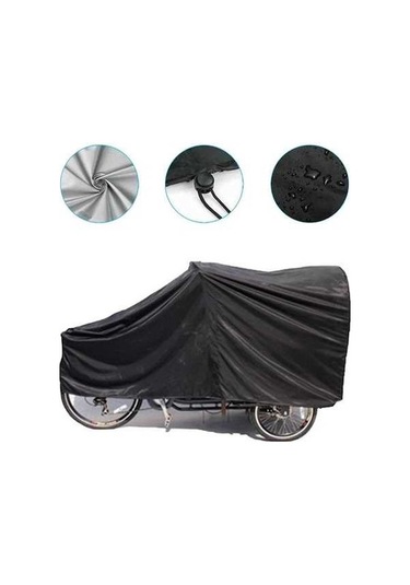 Pazly 420d Oxford Kumaş Kargo Bisiklet Yağmur Örtüsü - Güneş Ve Kar Geçirmez - 255x90x110cm Siyah Kılıf