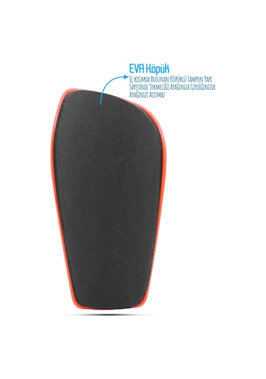 Pro Futbol Tekmeliği Çoraplı Çocuk Yetişkin Kaval Koruyucu Tekmelik Futbolcu Dizliği Turuncu