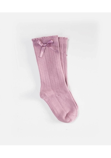 Cigit Çocuk Diz Altı Kız Çorap 2-9 Yaş Gül Kurusu Gül Kurusu