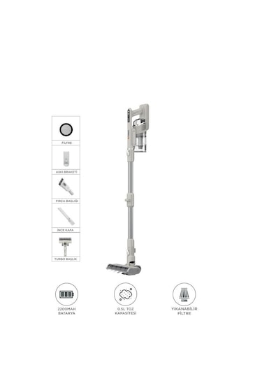 Torima CSVC-100 300 W Kablosuz Katlanabilir Hafif Uv Işıklı Dikey Şarjlı Süpürge