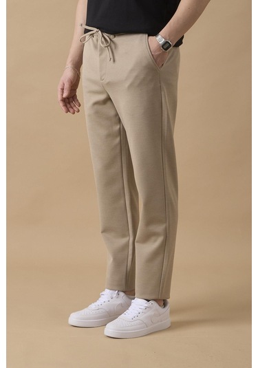 Braccas Erkek Regular Fit Orta Bel Düz Paça Bej Pantolon Bej