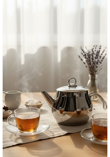 Yunusoğlu Home Küre 1 Litre Paslanmaz Çelik Bitki Çayı Demliği Inox