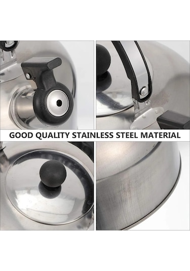 Düdüklü Paslanmaz Çelik Su Isıtıcısı, 3l, Gazlı Ocak, Yürüyüş, Kamp, İndüksiyon, Kahve Makinesi, İç Mekan Kullanımı İçin Çok Renkli