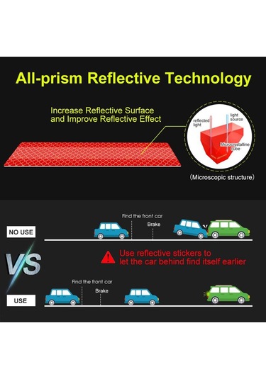 Beyaz 90 Cm Yansıtıcı Araba Çıkartması Güvenlik Uyarı Reflektör Bant Araba Çıkartmaları Anti Çarpışma Uyarı Reflektör Etiket Oto Aksesuarları