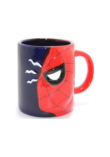 3d Spiderman Tasarımlı Porselen Kupa Bardak Çok Renkli