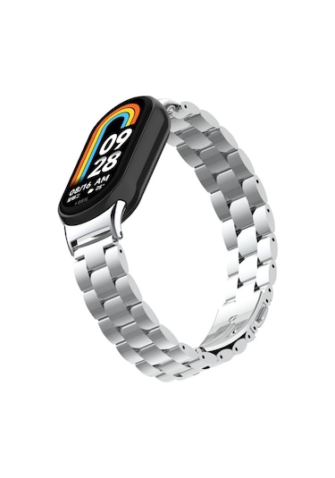 Kilifone - Xiaomi Mi Band 8 Uyumlu - Kordon Metal Kordon - Krd-04 - Siyah