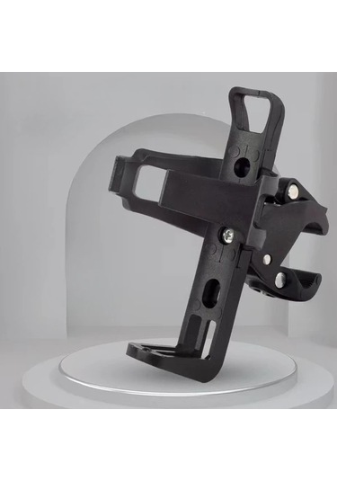 Chuangyinshop Siyah Bisiklet Şişe Kafesi Ayarlanabilir Tutucu Dönebilir Alet Gerektirmez Dayanıklı Siyah