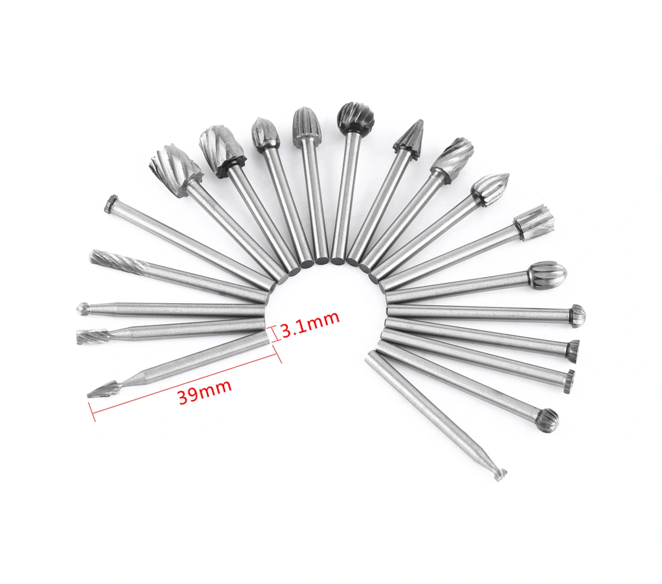 Tenfowee 20 Adet Hss Roter Freze Ucu - 3.1mm Saplı, Ahşap/plastik İşleme, Oymacılık Ve Şekillendirme İçin Elektrikli/pnömatik Alet Aksesuarı