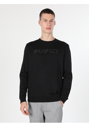 Colin's Regular Fit Baskılı Siyah Erkek Sweatshirt CL1060122_Q1.V2_BLK Siyah