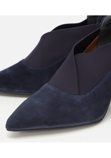 Hotiç Kadın Süet Deri Lacivert Streç Detaylı İnce Topuklu Stiletto 01ayh315480a680 01ayh315480a680 Lacivert