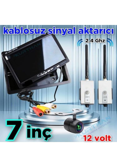 7'' Monitör Kablosuz Görüntü Aktarıcı Kelebek Kamera Hazır Set