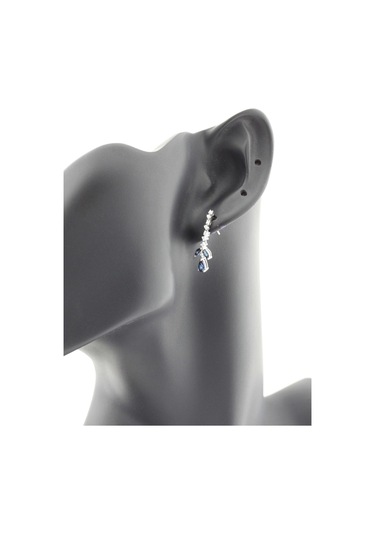 Doğal Safir Taşlı Sallantılı Pırlanta Küpe Sarı