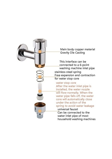 Dancemonkey Cbtx Otomatik Akıllı Su Durdurma Evrensel 4 Nokta Sızdırmaz Çamaşır Makinesi Musluğu Çok Renkli