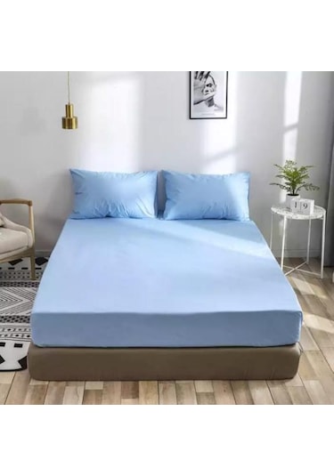 Ranforce Kumaştan Mavi Renkli Tek Kişilik Çarşaf Takımı 100 X 200