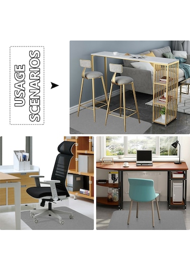 Xiyyadms Yapışkan Kaymaz Sandalye Altlığı - Ofis & Ev İçin Halı Koruyucu Kahverengi