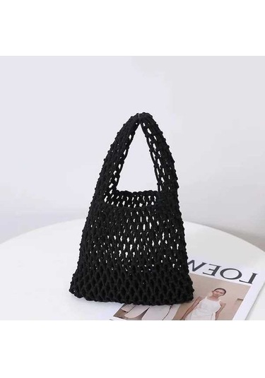 Willowhaven Şeker Renk Pamuk Ipliği Dokuma Çanta - Kore Tarzı - Yaz Moda - Saman Dokuma Kadın Çantası Çok Renkli