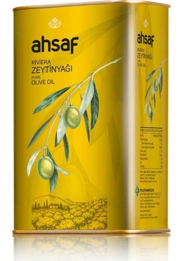 Ahsaf Riviera Zeytinyağı Teneke 1 L