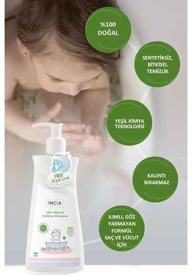 %100 Doğal Organik Sertifikalı Bebek Ve Çocuk Jel Şampuanı Saç Vücut Lavanta Konak Önleyici 350 Ml