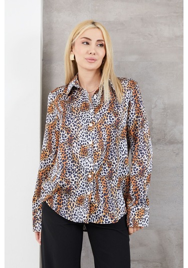 Dparis Leopar Desenli Gömlek