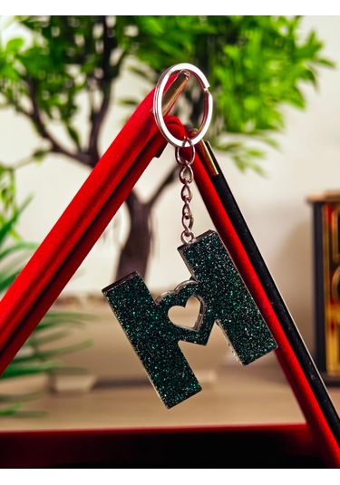 Harfli Anahtarlık Epoksi Kişiye Özel Yapım El Yapımı Harf Anahtarlık Kalp Model Özel Tasarım Hediyelik Ürün Kalp Desenli Simli Anahtarlık Açık Pembe