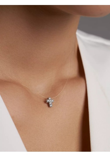 Marıola 925 Ayar Misina İle Görünmez Gümüş Kolye 71654878 Gri