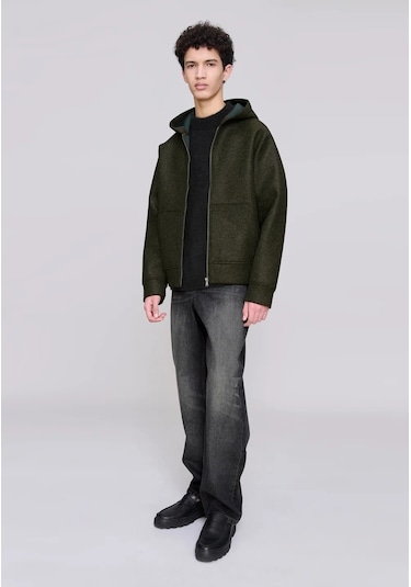 A.p.c Alvin Unisex Lüks Neopren Kapüşonlu Koyu Yeşil