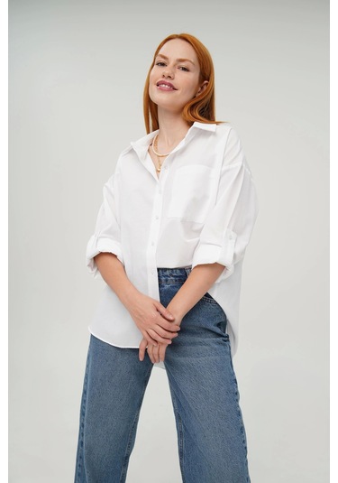 Tek Cepli Ekru Gömlek Ekru