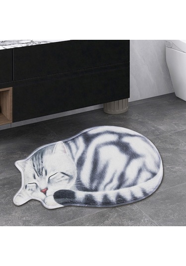 Suntek Magideal Uyuyan Kedi Kaymaz Dekoratif Paspas