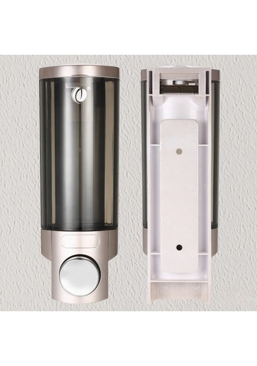 Hombey Duş Jeli Ve Sabun Dağıtıcı, 300ml Cam Şeffaf Şişe, Duvar Takılı, Kilitleme Fonksiyonu, Şampuan Depolama Kutusu, Ev Otel Ofis Kullanıma Uygun, Şampanya Altın Rengi Şampanya Altın