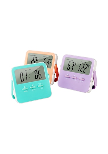 Vkemall Tp12 Yeşil Yüksek Hassasiyetli Zamanlayıcılı Isı Sicaklığı Alarm Termometresi 0-250 C