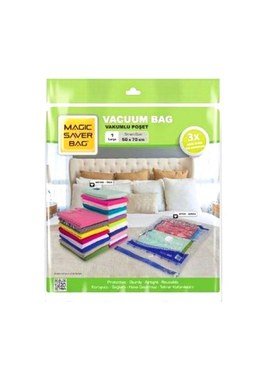 50x70 Large Vakumlu Poşet Hurç Bag Açık Bej