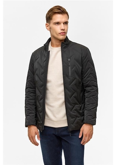 SÜVARİ Siyah Slim Kapitone Mont Siyah