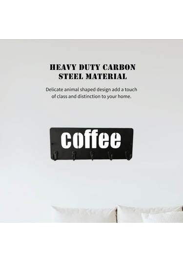 Ulzyvf 5 Kancalı Metal Kahve Bardak Askısı - Duvar Tipi Pratik Organizatör Diğer Diğer